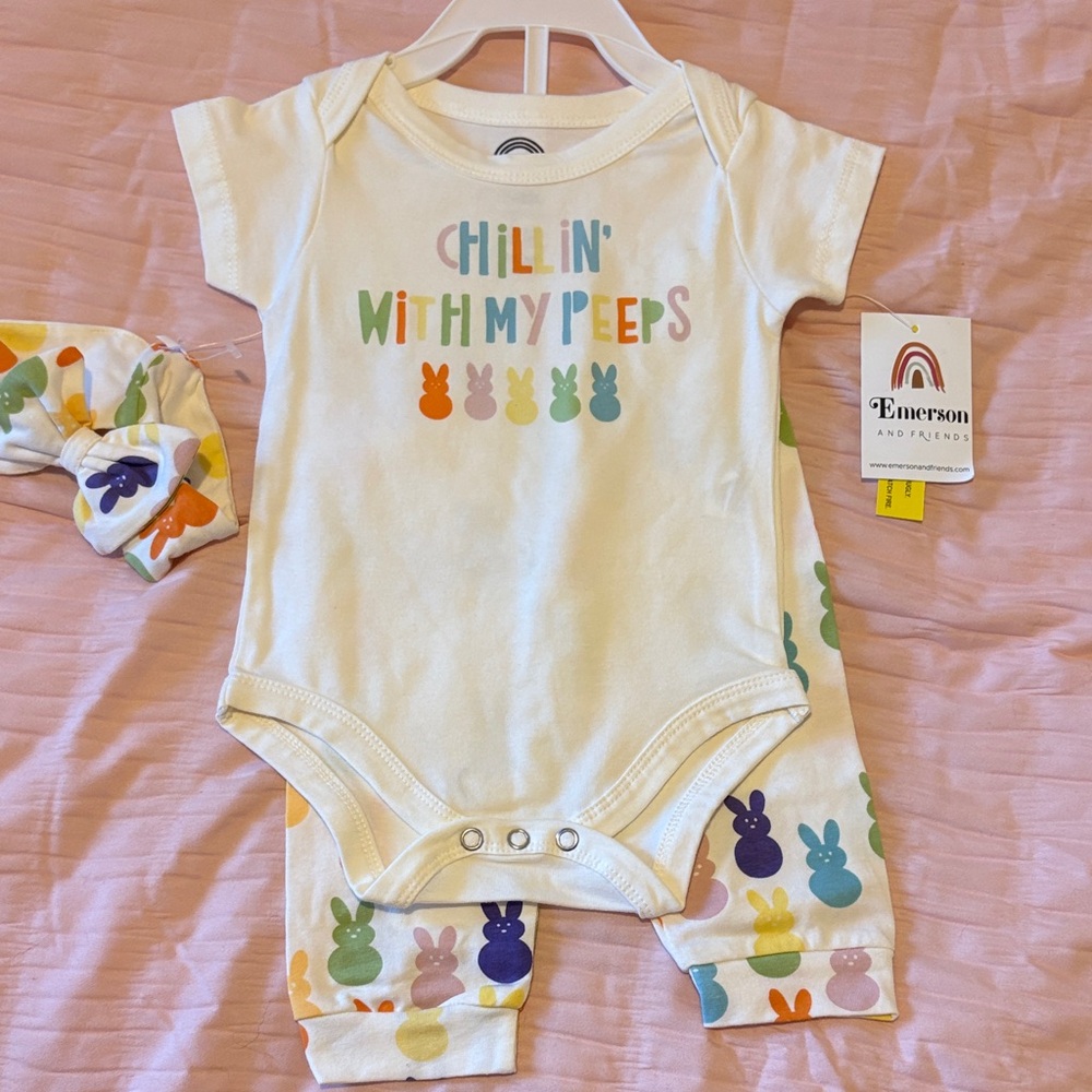 Emerson and Friends Kids Matching Set - White and Multicolor
